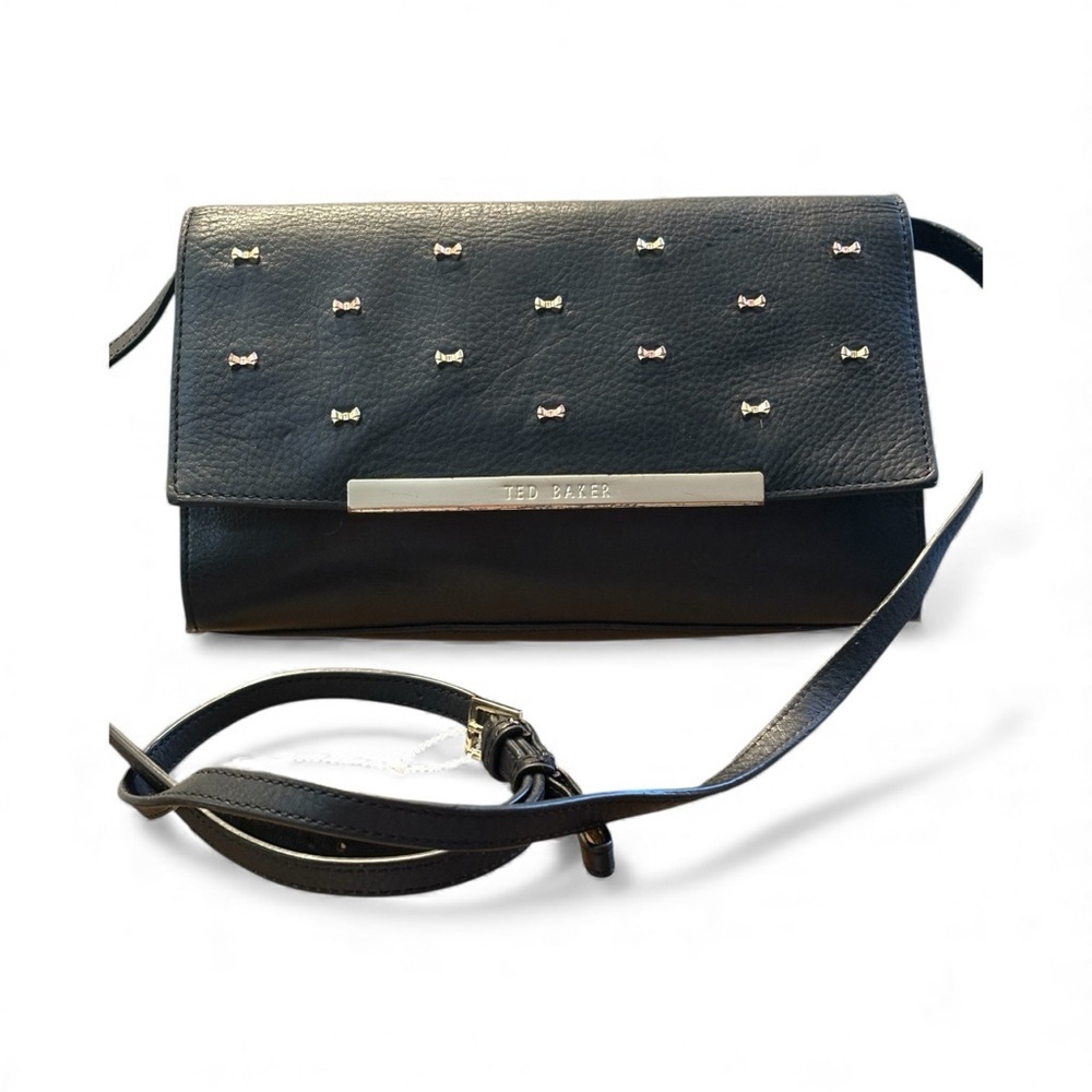 Ted Baker Black Crossbody Bag with Silver Accents